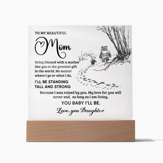 TO MY BEAUTIFUL MOM - HAPPY MOTHER'S DAY - ACRYLIC SQUARE PLAQUE